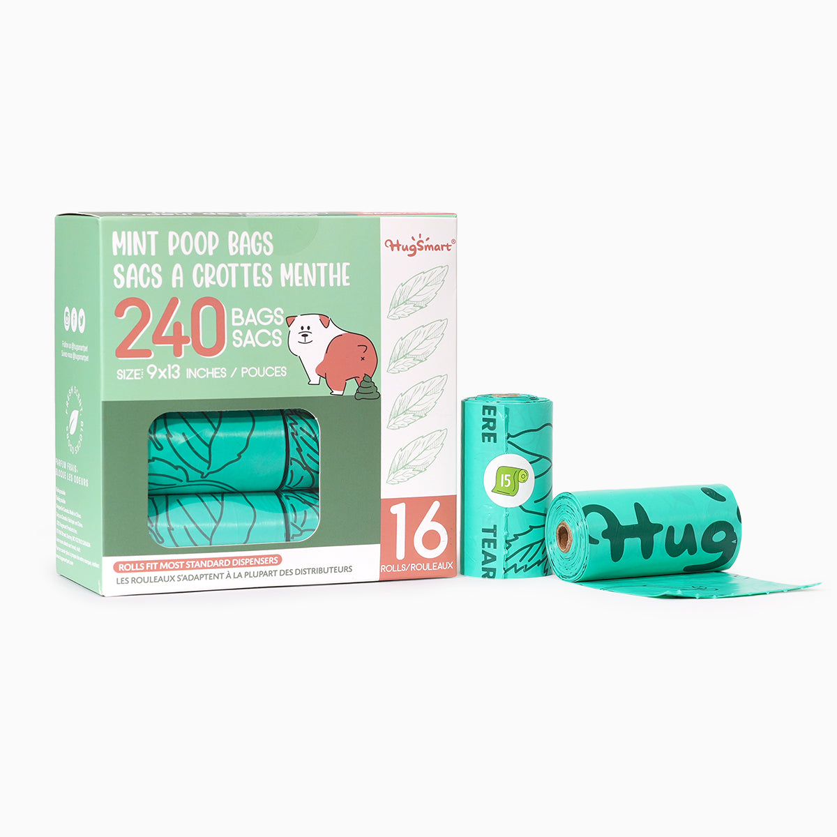 Poop Bags – Mint Poop Bags 16 Rolls - 240 Bags – Hugsmart Pet
